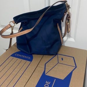 Hilfiger small hobo bag. Navy. Good condition. A few spots/stains.